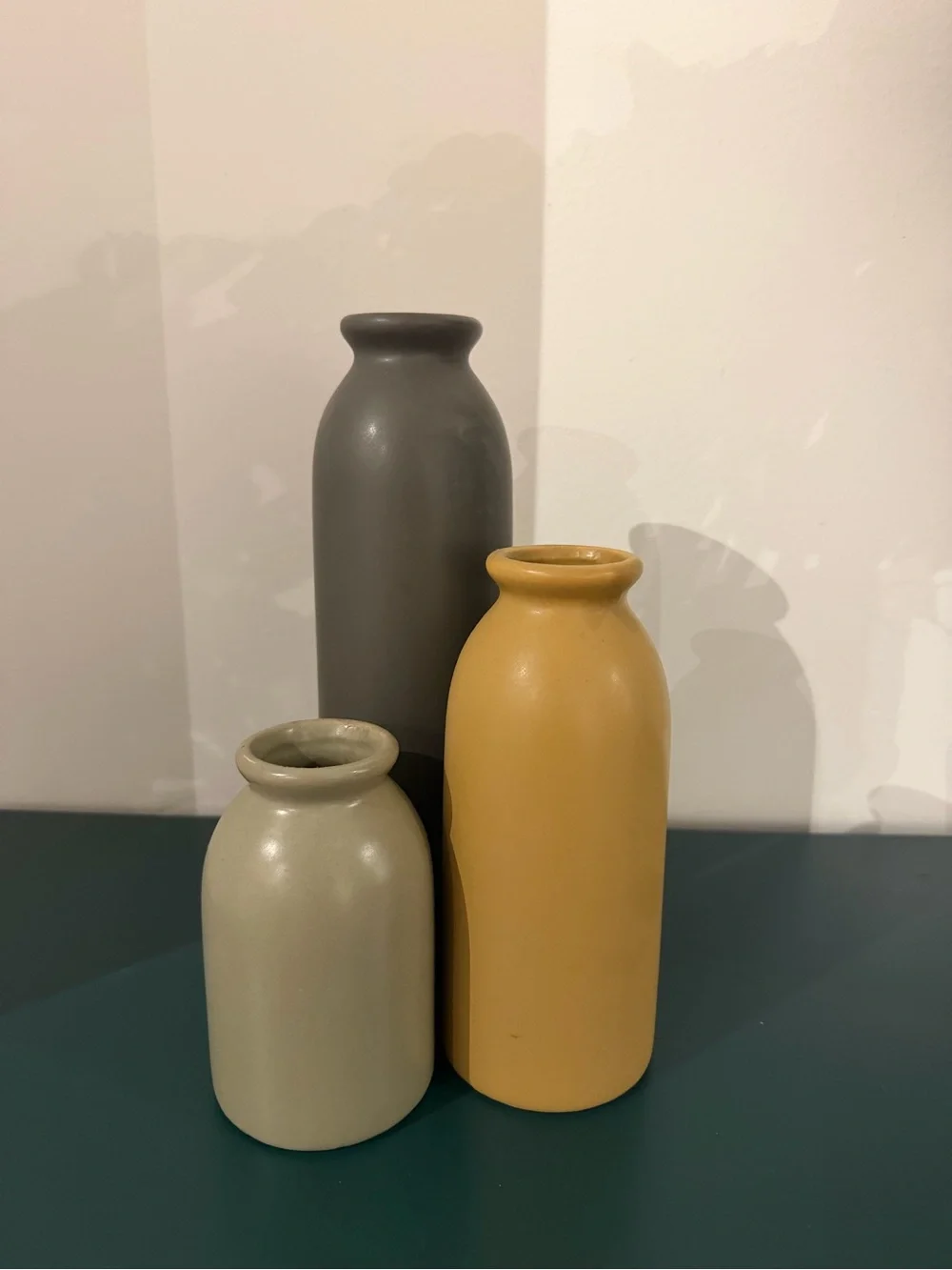 Trio of ceramic vases